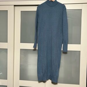 NWOT long sweater dress blue sz XL